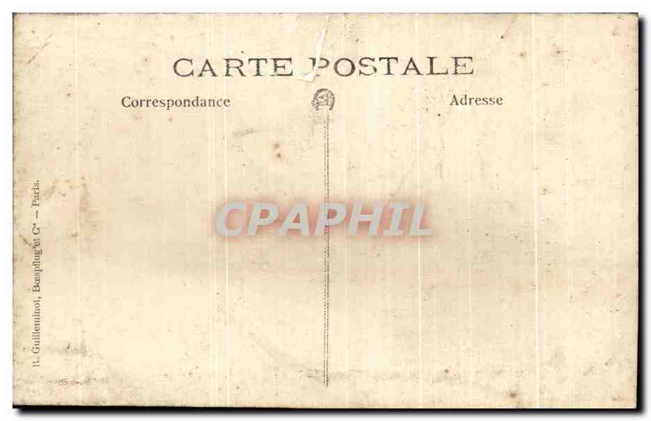 Homme âgé avec bâton — jardin — B. Guilliennot, Paris — Verso