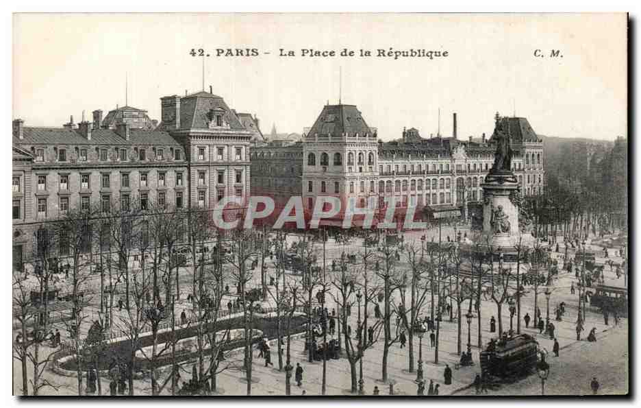 CPA Paris la Place de La Republique