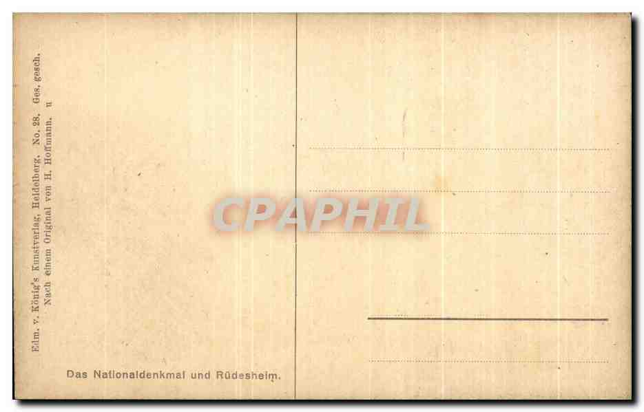 CPA Das Nationaldenkmal und Rudesheim — Verso