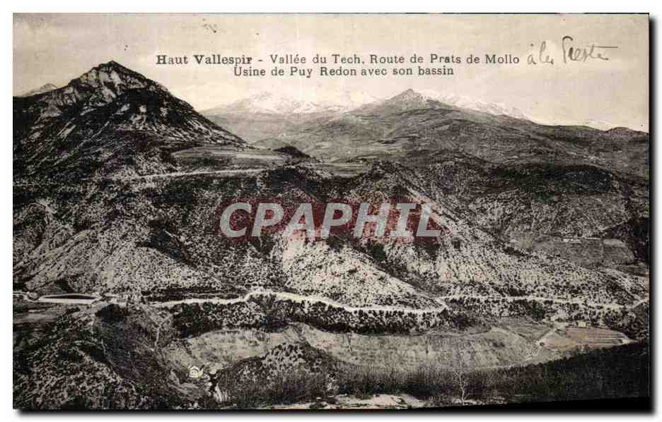 Haut Vallespir - Vallée du Tech, Route de Prats de Mollo, Usine de Puy Redon avec son bassin