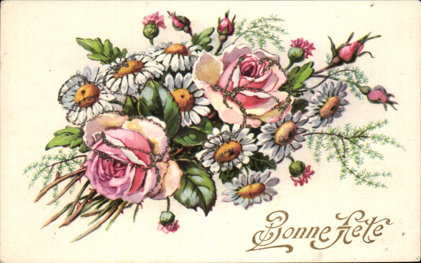 CPA Fantaisie Fleurs Bonne Fete