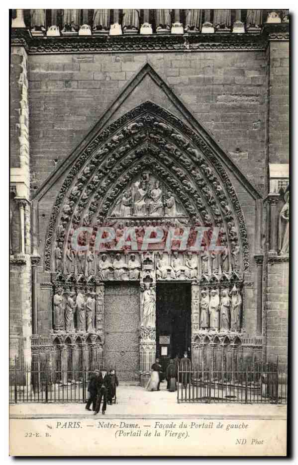 CPA Paris Notre Dame Facade du Portail de Gauche