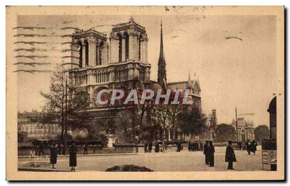 CPA Les Petits Tableaux De Paris La Cathedrale Notre Dame et le quai de Montabello Notre Dame