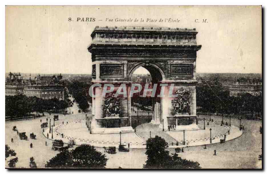 CPA Paris Vue Generale de la Place de l'Etoile