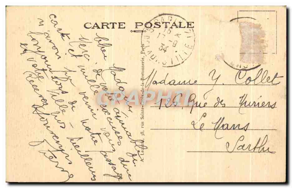 CPA Paris La Madeleine — Rückseite