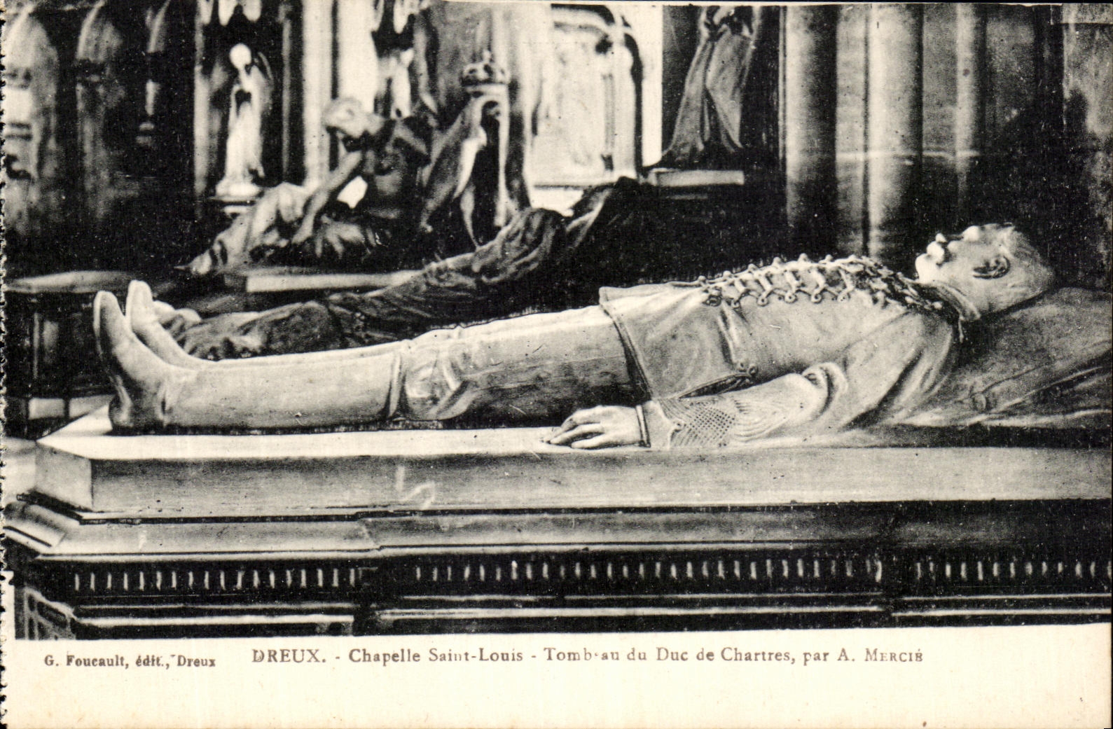 Chapelle Saint-Louis - Tombeau du Duc de Chartres, par A. Mercié — G. Foucault, édit., Dreux