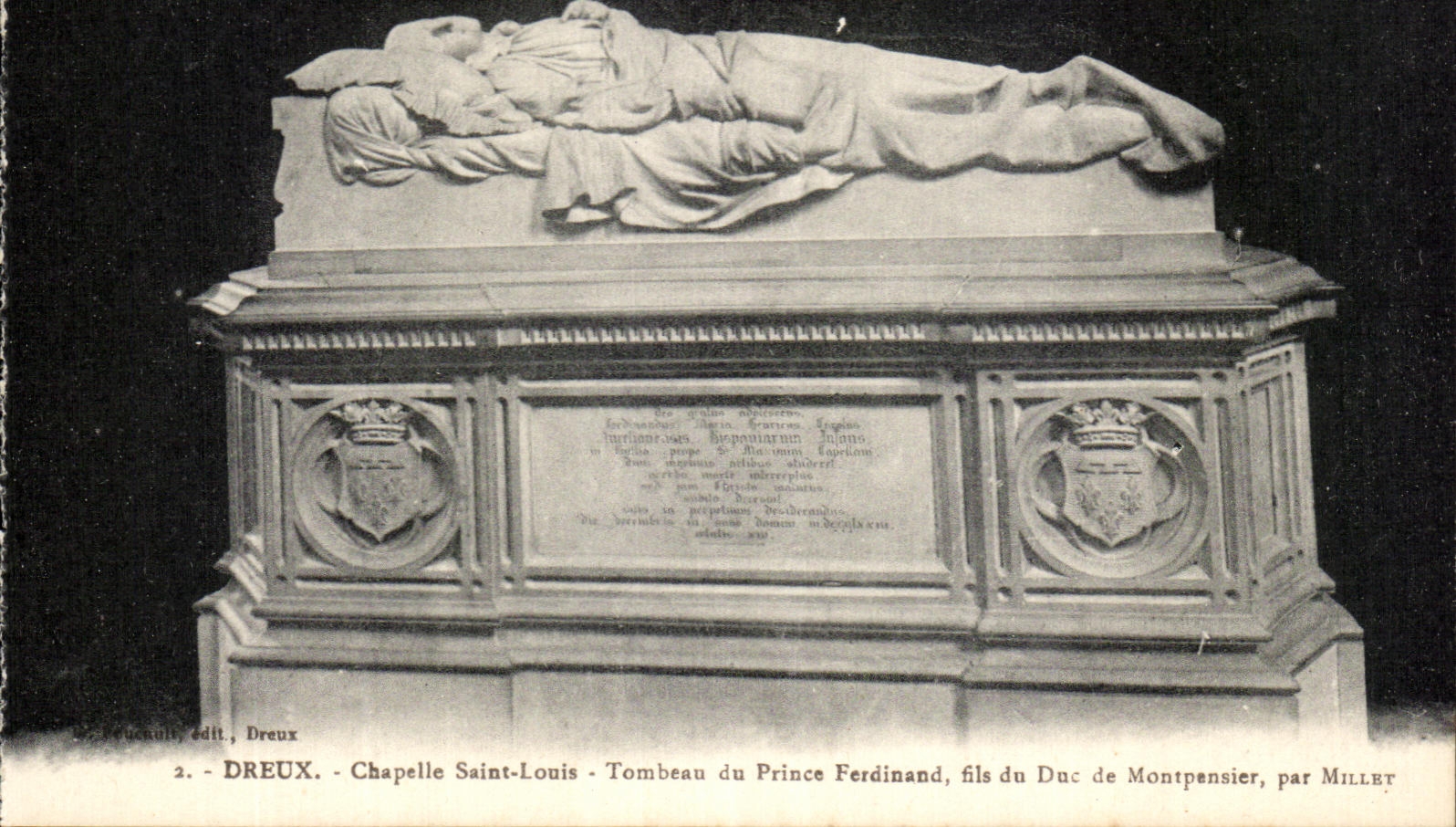 Dreux - Chapelle Saint-Louis - Tombeau du Prince Ferdinand, fils du Duc de Montpensier, par MILLET