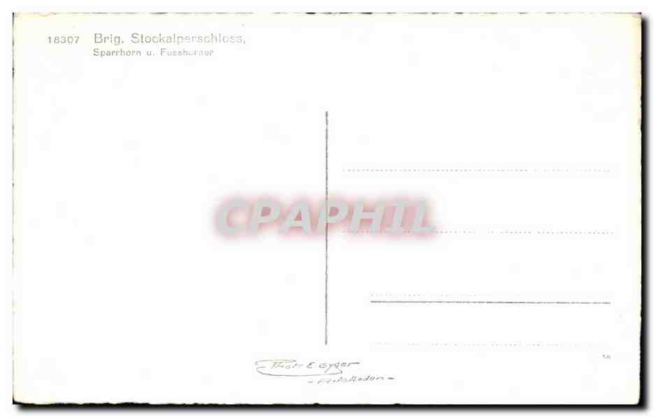 CPA Brig Stockalpenschloes Sparrhorn  — Back