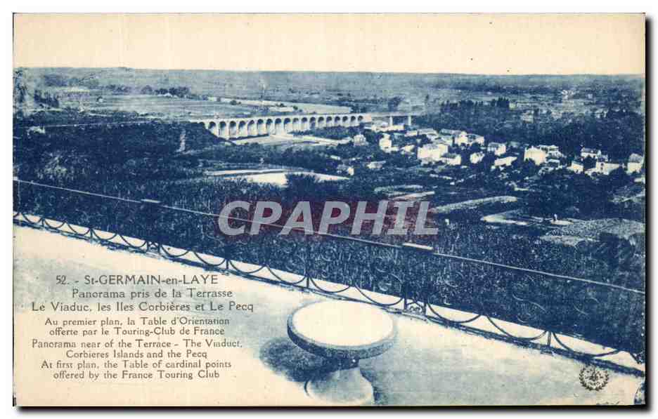 CPA St Germain en Laye Panorama Pris de la Terrasse Le Viaduc les lles Corbieres