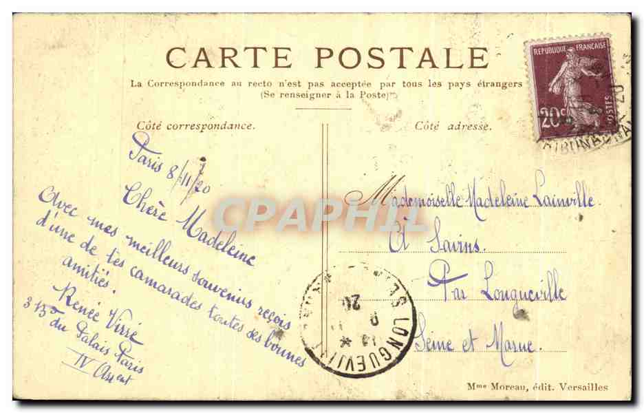 CPA Versailles Le Bassin De Latone — Verso