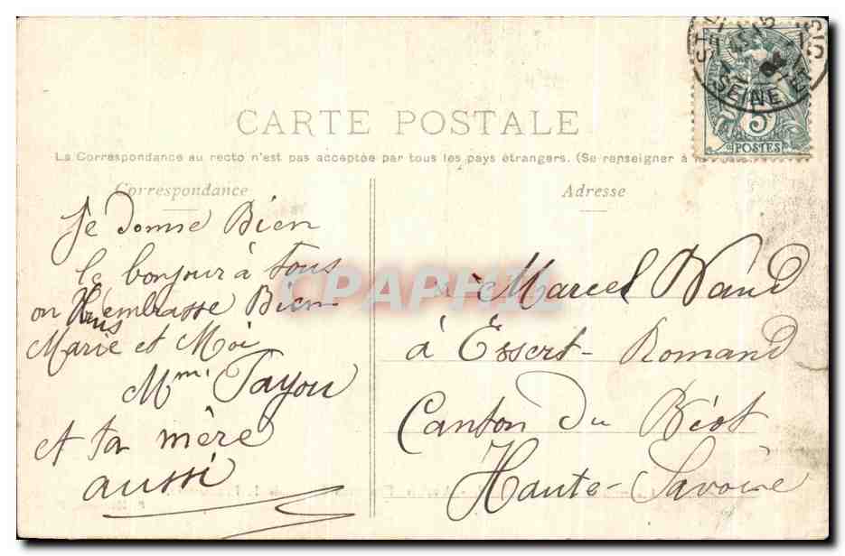 CPA Parc De Saint Cloud Anciens Frontons Du Palais De l'Industrie — Rückseite