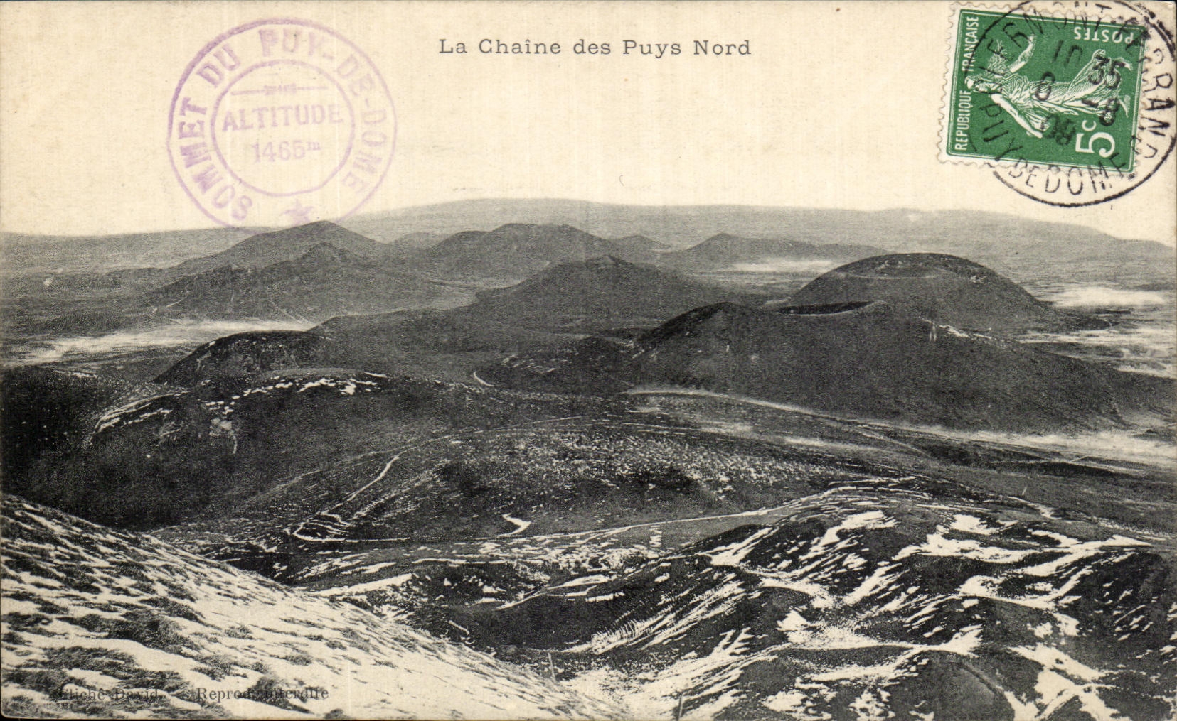 La Chaîne des Puys Nord — vue panoramique — éditeur David, Reproducteur