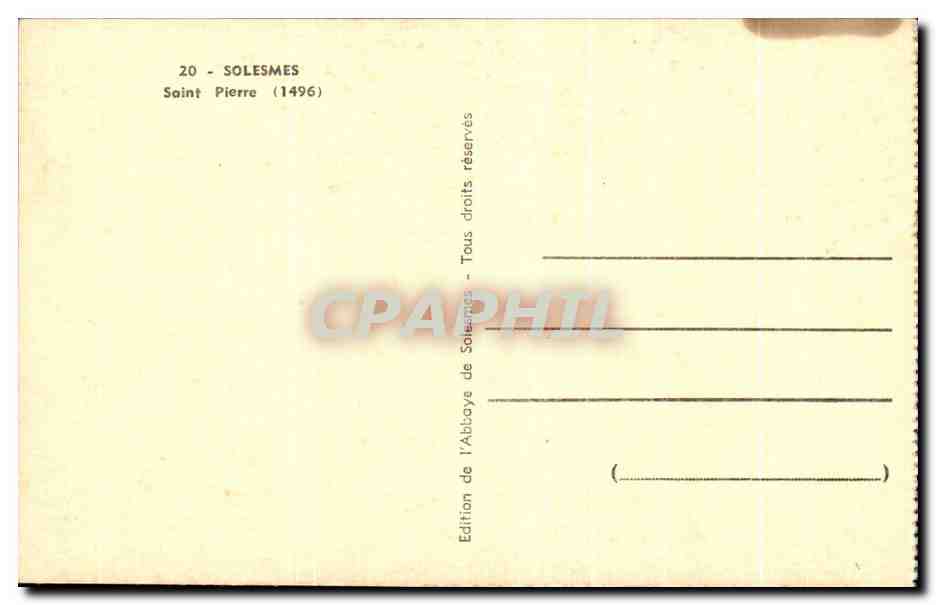 CPA Solesmes Saint Pierre — Back