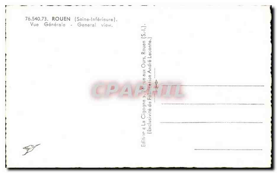 CPA Rouen Vue Generale  — Verso