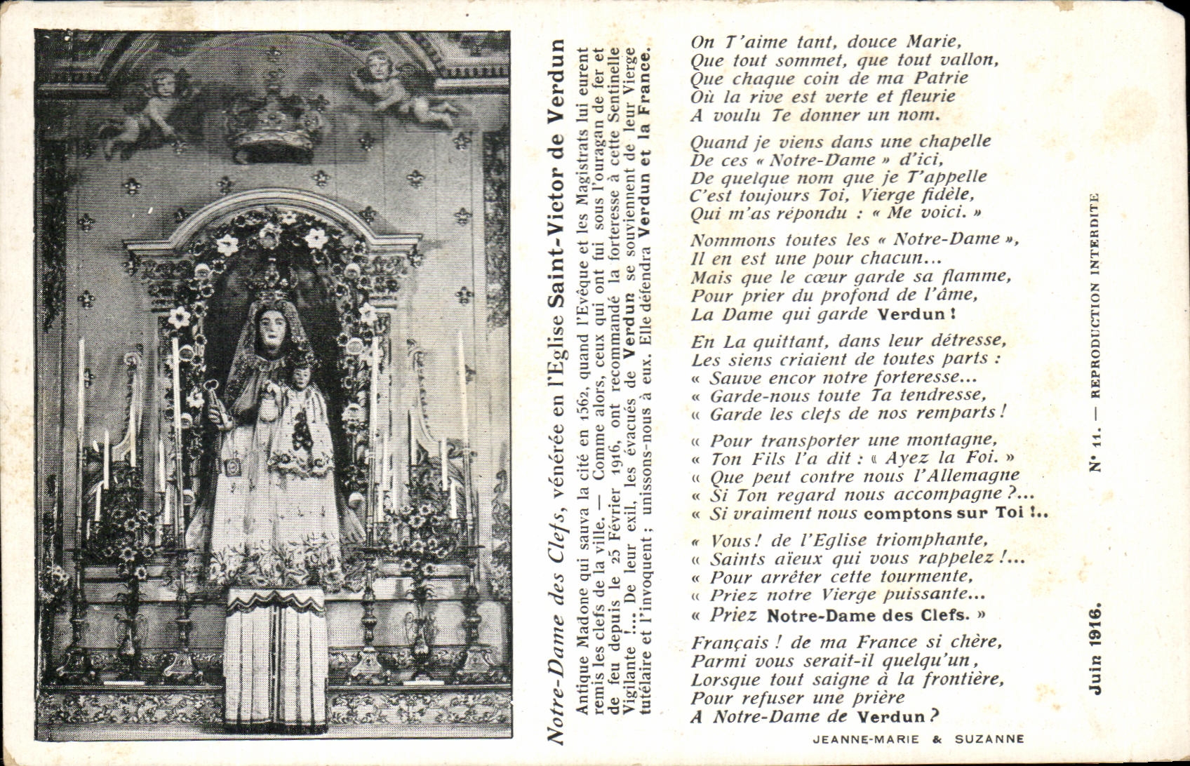 Notre-Dame des Clefs — Vénérée en l'Église Saint-Victor de Verdun — N° 11 — Juin 1916