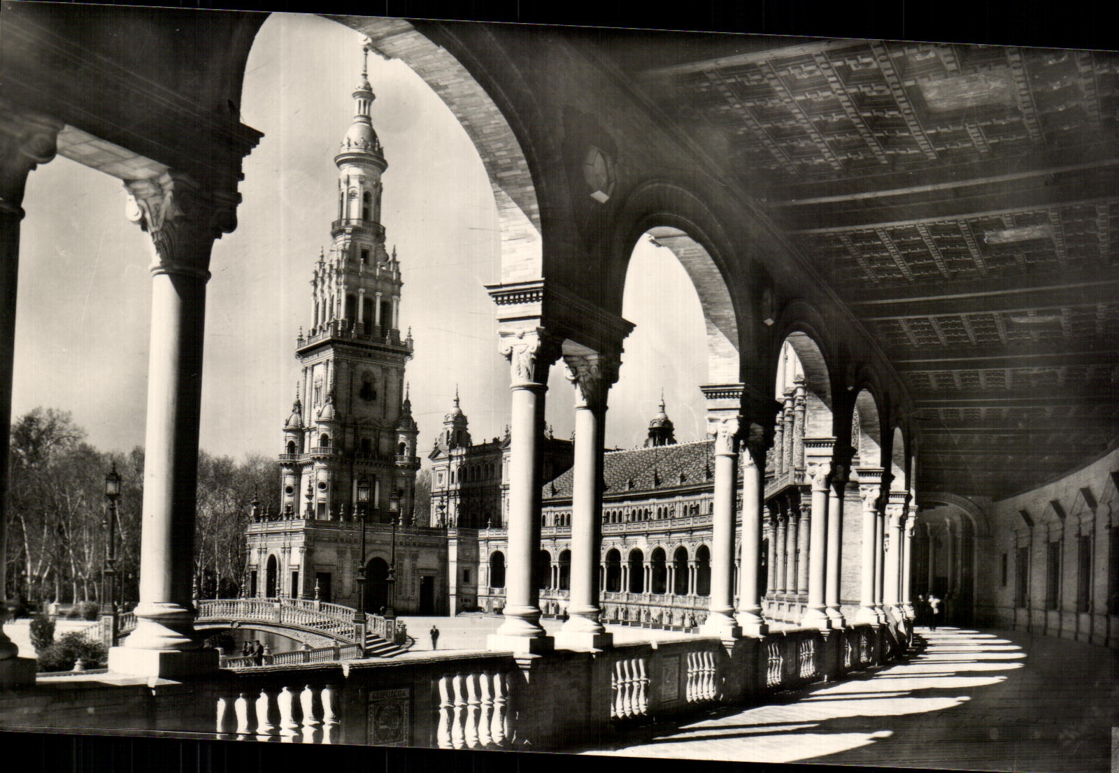 CPA Sevilla Plaza de Espana Galerias Place de l'Espagne Galerie Spain Place Gallery