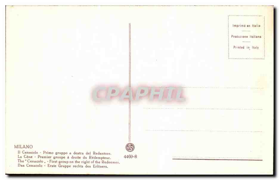 CPA Milano Cenacolo Prime gruppo destre del Redentore — Verso