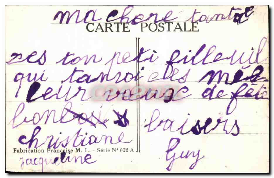 CPA Fantaisie Fleurs Roses — Rückseite