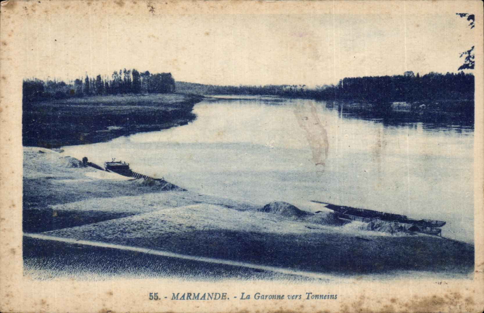 CPA Marmande La Garonne vers Tonneins