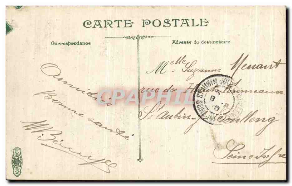 Vue du Pont du Palais de Justice et du Coteau de Fourvières — éditeur L. Vott, Lyon — Verso