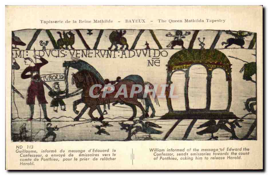 CPA Bayeux La tapisserie de Mathilde Guillaume informe du message d'Edouard le confesseur 
