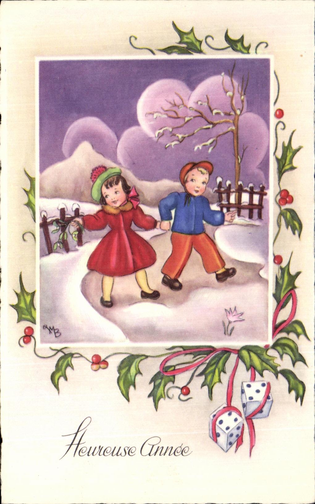 CPA Fantaisie Enfants Heureuse Annee