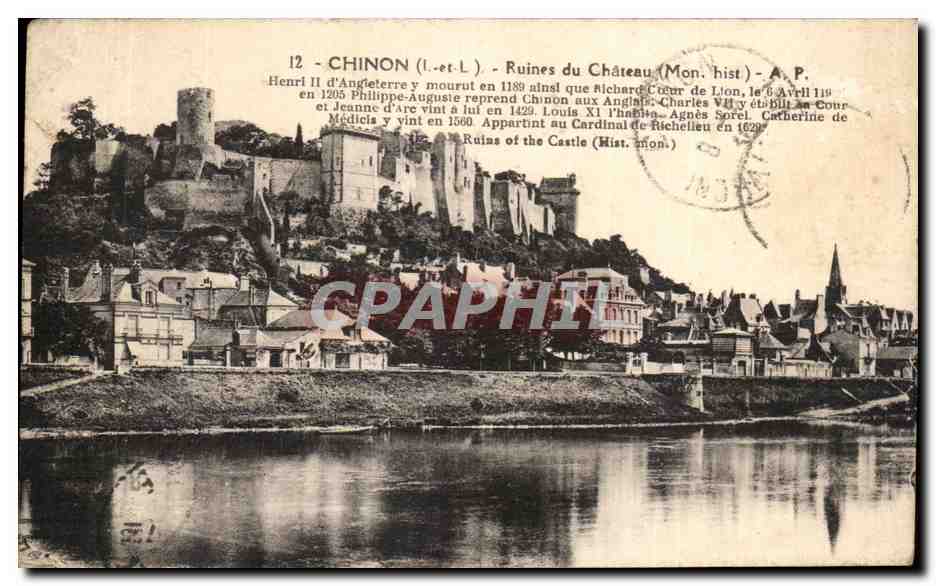 CPA Chinon Ruines du Chateau