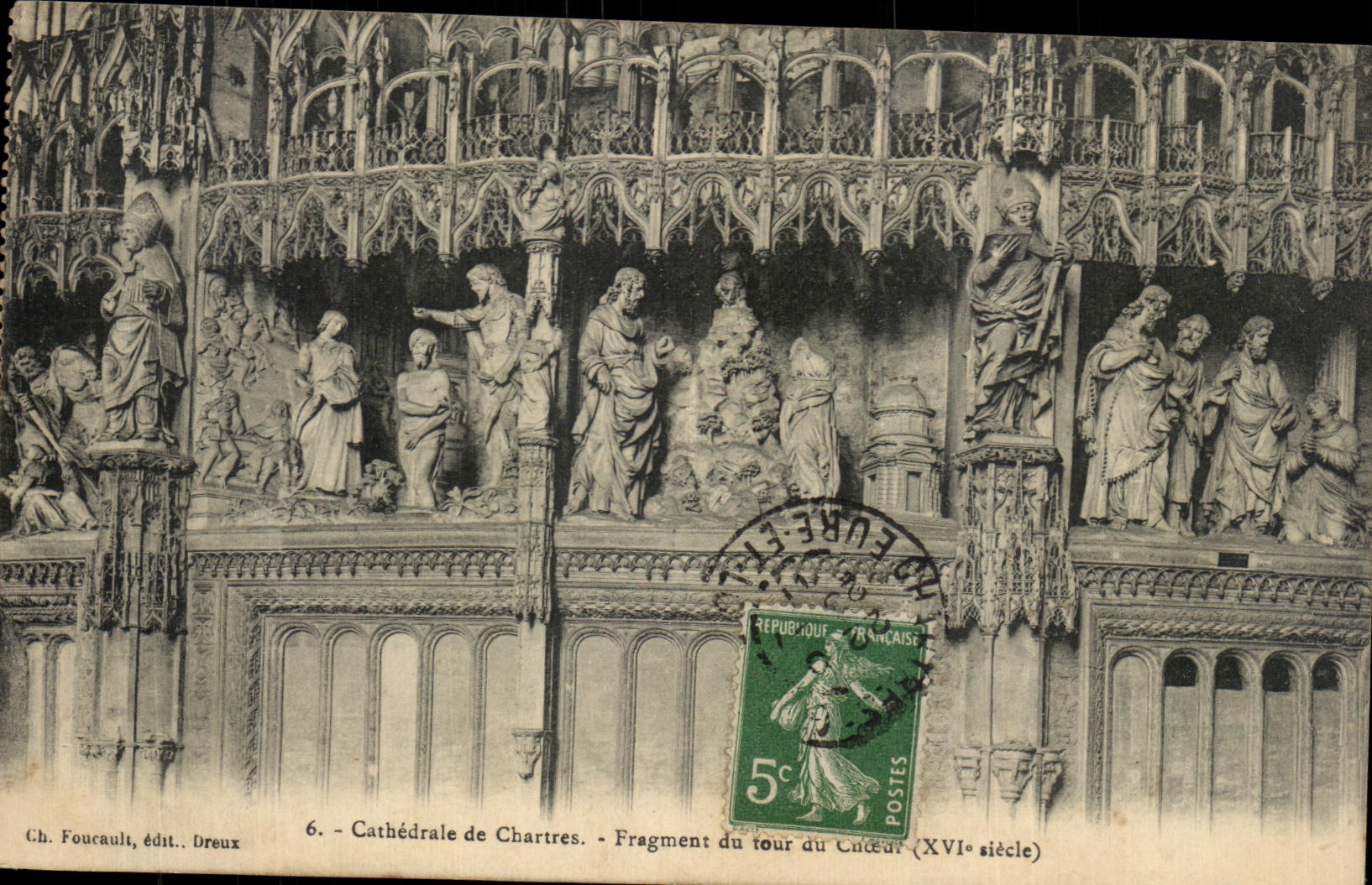 CPA Cathedrale de Chartres Fragment du Tour du Coeur