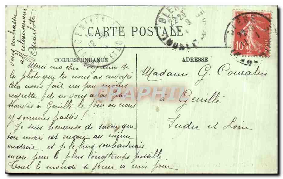 CPA Chinon Le Chateau vu de l'ile  — Rückseite