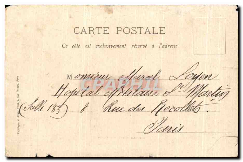 CPA Beauvais Caserne Taupin Militaria — Verso