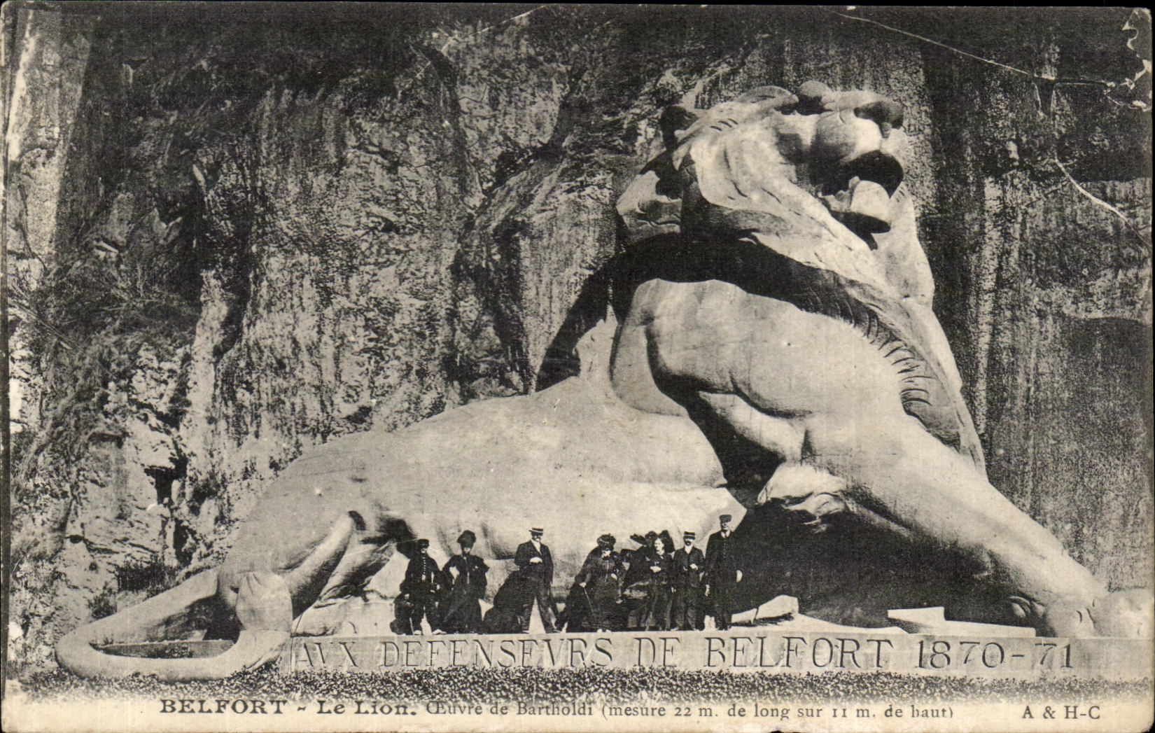 CPA Belfort Le Lion oeuvre de Bartholdi