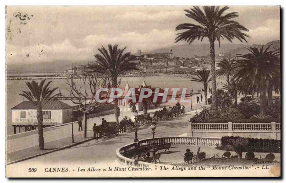 CPA Cannes Les Allees et le Mont Chevalier 