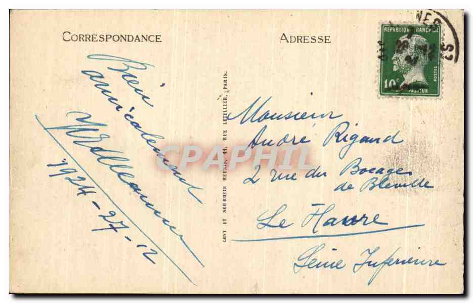 CPA Cannes Les Allees et le Mont Chevalier  — Rückseite