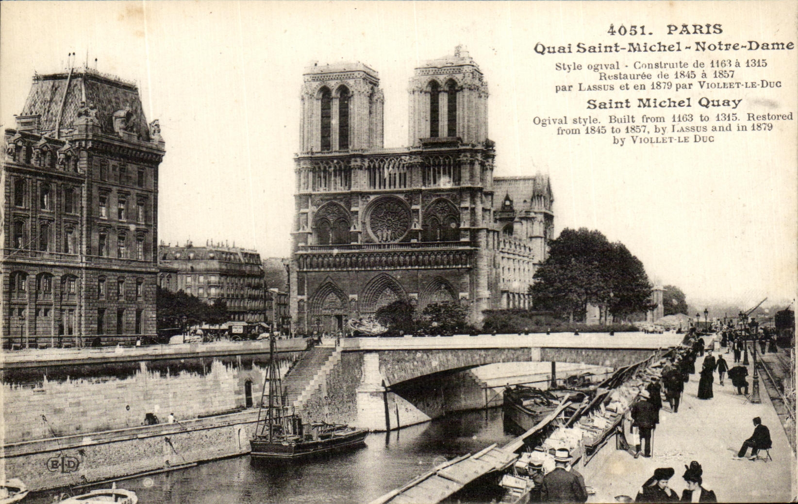 CPA Paris Quai Saint Michel Notre Dame Bouquinistes 