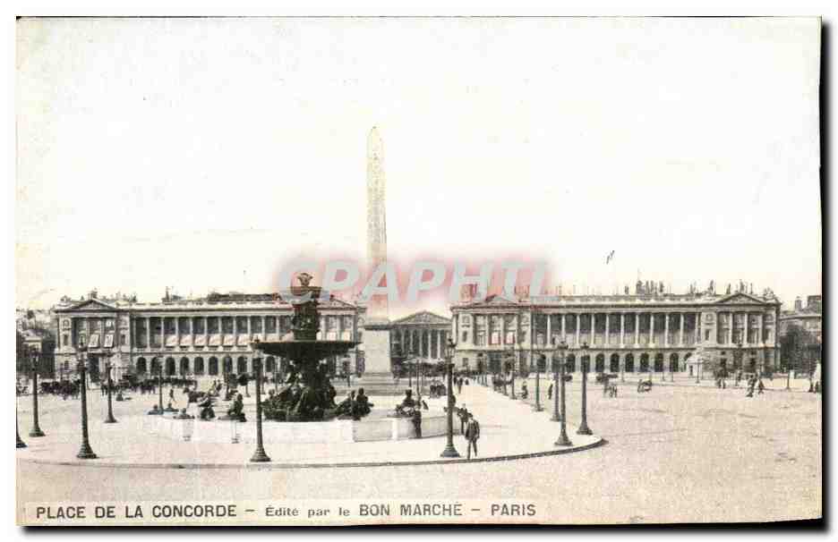 CPA Place De La Concorde Par Le Bon Marche Paris