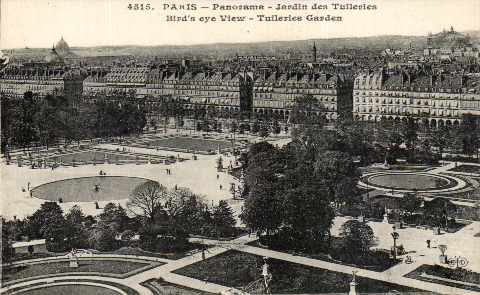 CPA Paris Panorama Jardin Des Tuileries Louvre