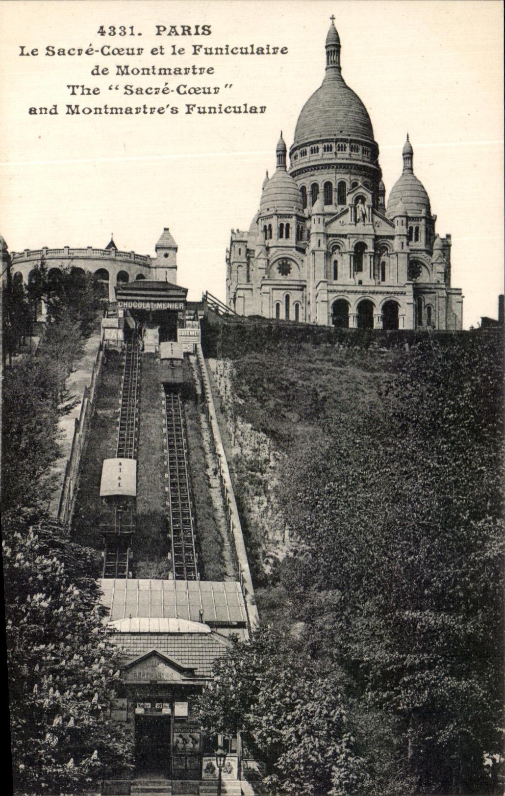 CPA Paris Le Sacre Coeur Et Le Funiculaire De Montmartre