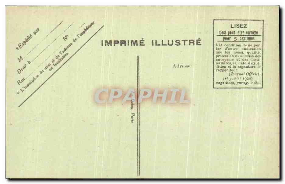 CPA Paris chambre Des Deputes  — Verso