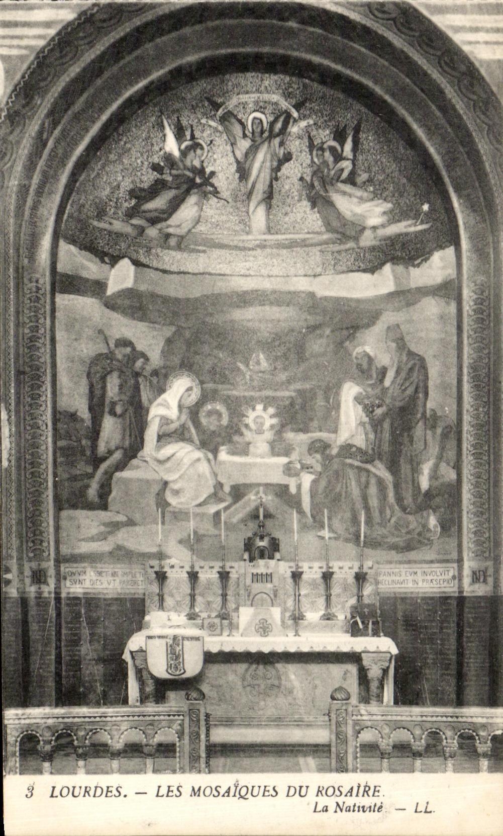 Lourdes — Les mosaïques du Rosaire — La Nativité — LL.