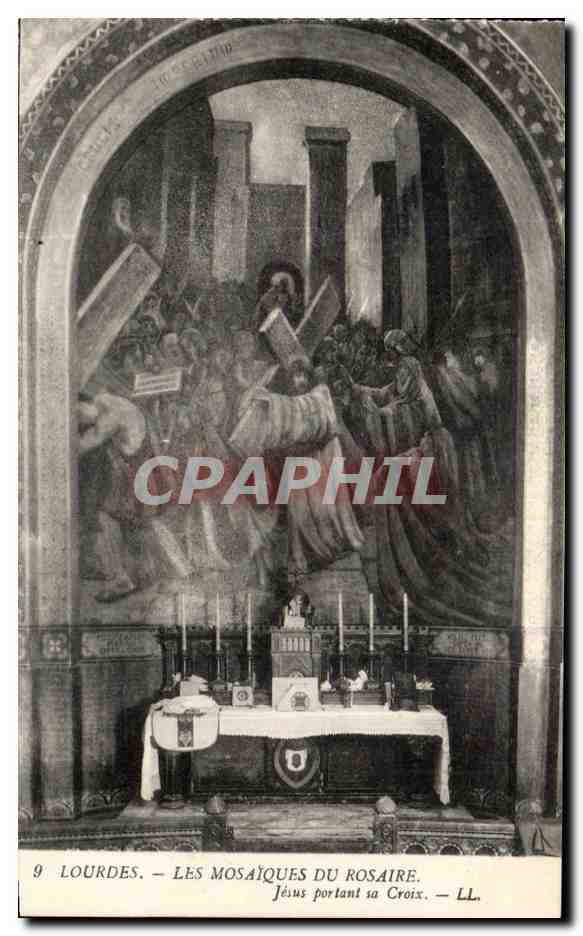 CPA Lourdes Les Mosaiques Du Rosaire Jesus Portant Sa Croix