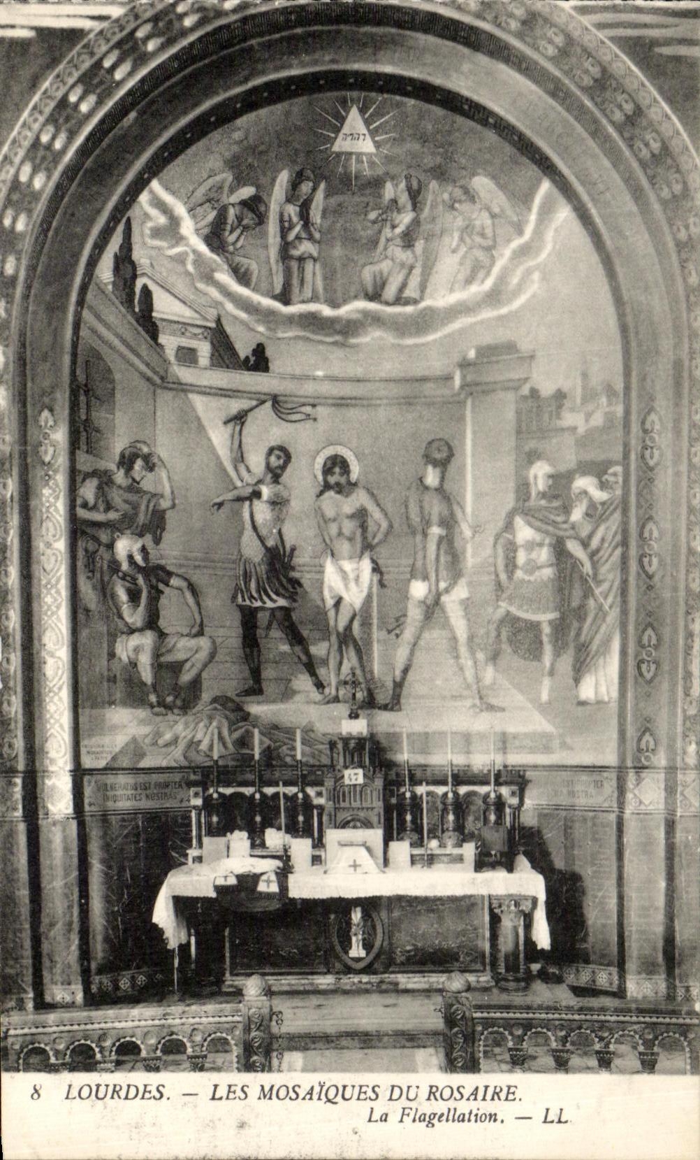 Lourdes — Les mosaïques du Rosaire — La Flagellation — LL