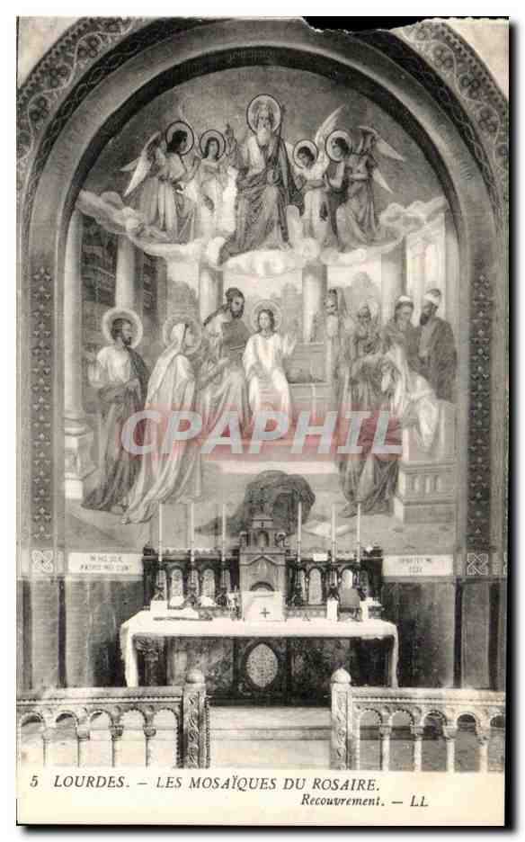 CPA Lourdes Les Mosaiques Du Rosaire Recouvrement