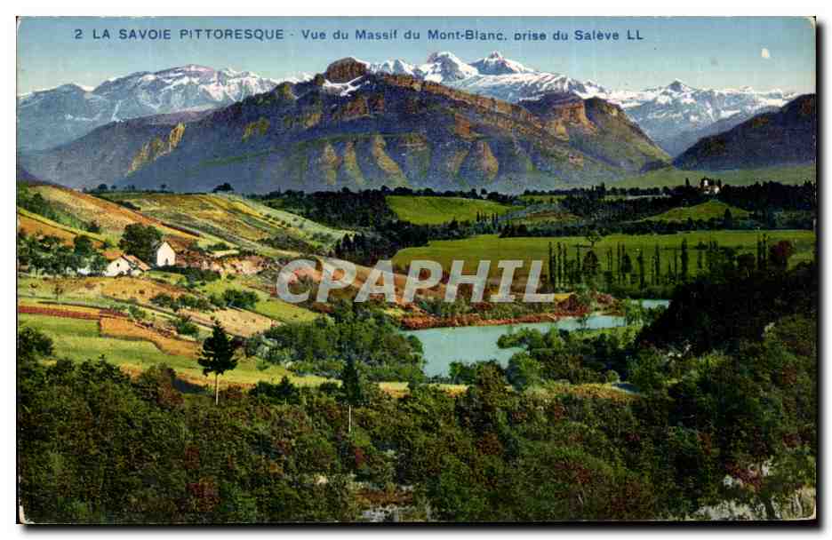 La Savoie pittoresque — Vue du Massif du Mont-Blanc, prise du Salève LL — Lévy & Neurder, Paris
