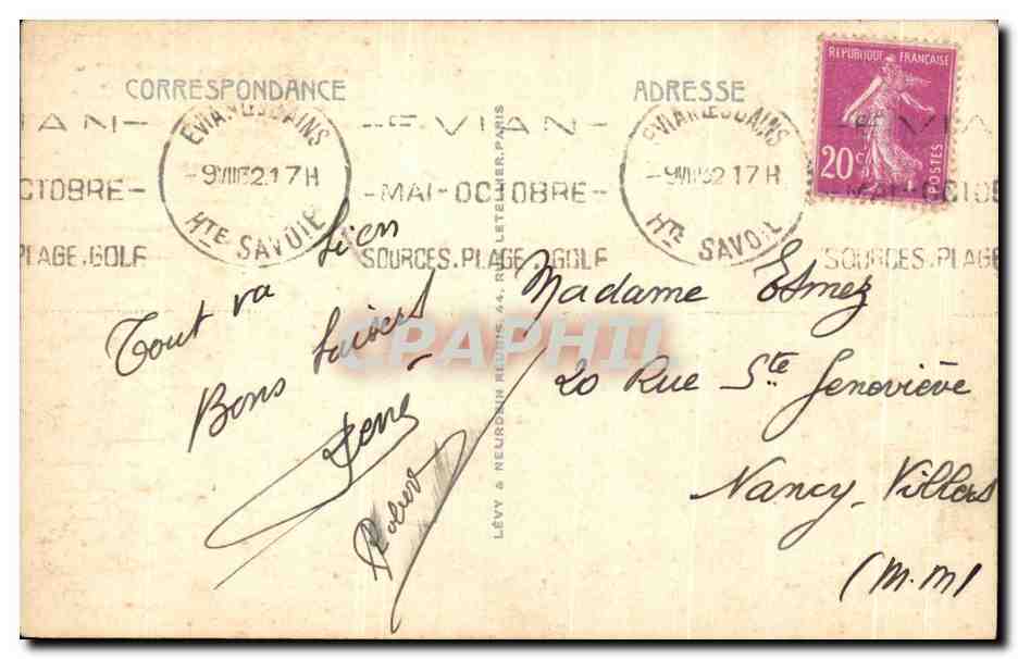 La Savoie pittoresque — Vue du Massif du Mont-Blanc, prise du Salève LL — Lévy & Neurder, Paris — Verso