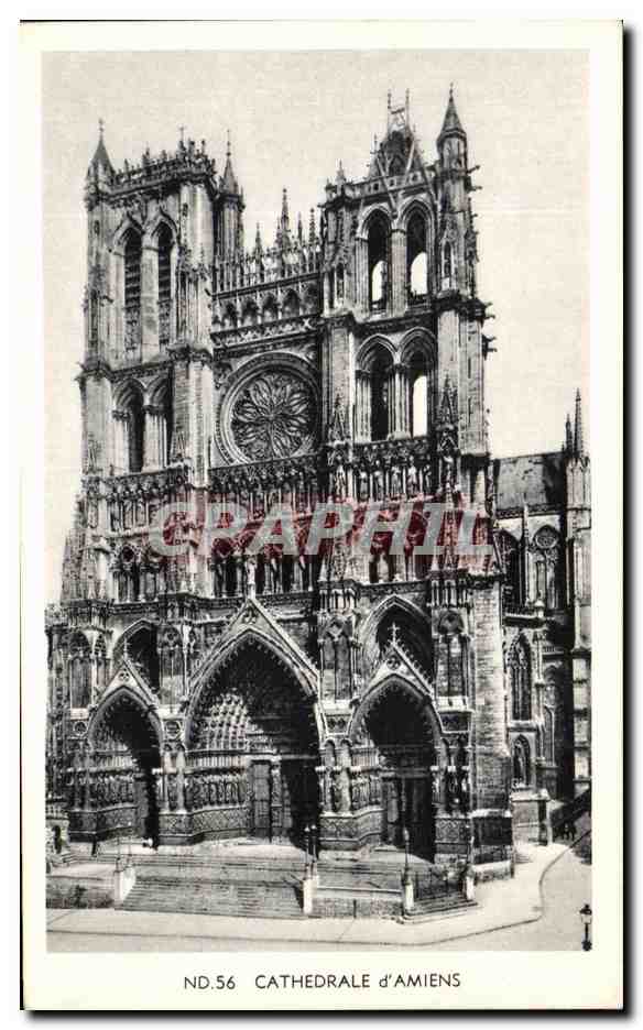 Cathédrale d'Amiens — vue de la façade — ND.56 — Aux Musées d'Europe