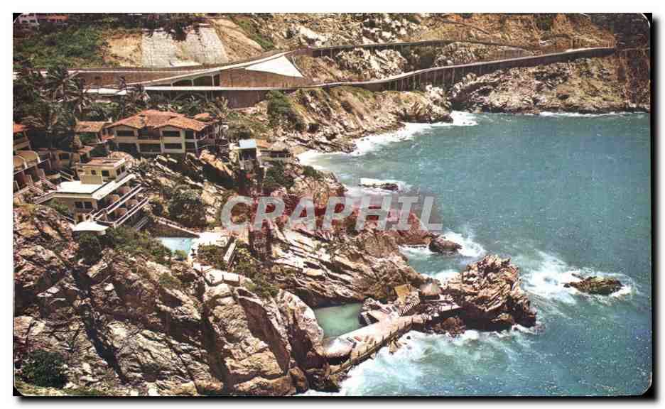 CPA Carretera Panoramica A La Quebrada Panoramic Highroad fo La Quebrade Acapulco Gro Mexico