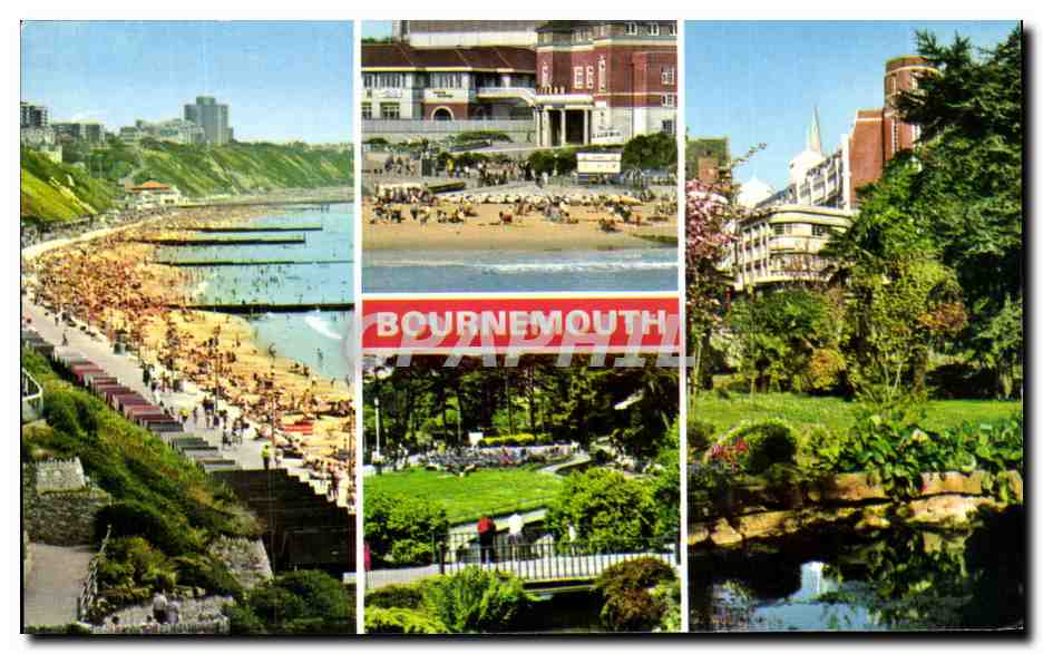 Bournemouth — vue panoramique de la plage, du centre et des jardins — Photocolor B-2044