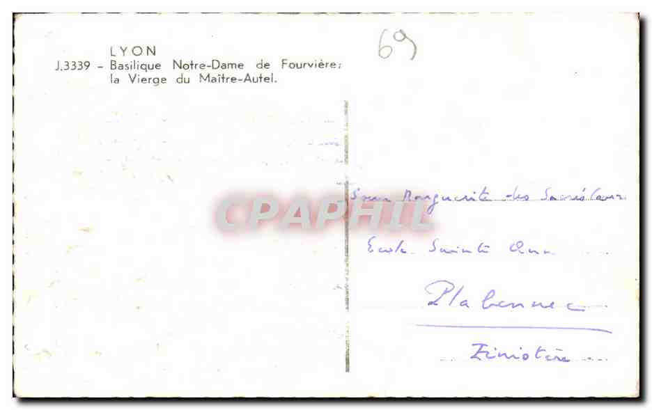 CPA Lyon Basilique Notre Dame De Fourviere La Vierge Du Maitre Autel — Reverso