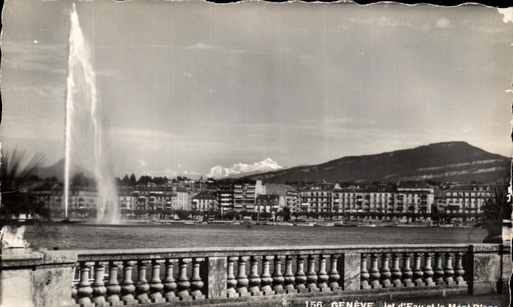 Genève — Jet d'Eau et le Mont Blanc — Édition O. Sartori, n° 156
