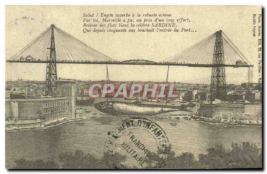 Marseille — Pont transbordeur — Photo Douste Édit. 22 rue Fauillon